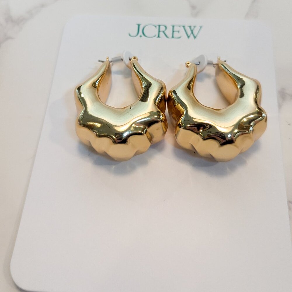 J.Crew Lightweight Sculpted Hoop Earrings - Picture 6 of 6